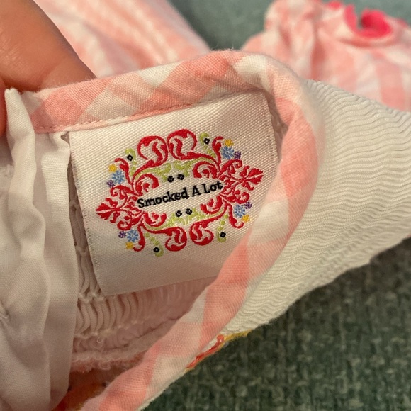 Smocked A Lot Classic Bishop Pink Gingham Dress 2-3 - Picture 5 of 6